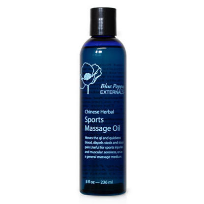 Picture of Chinese Herbal Sports Massage Oil 8 oz, Blue Poppy          