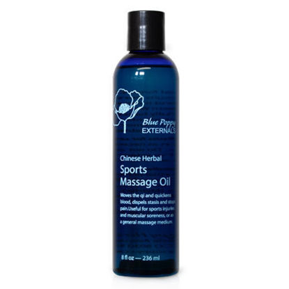Picture of Chinese Herbal Sports Massage Oil 8 oz, Blue Poppy