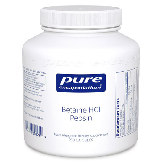 Picture of Betaine HCL/Pepsin 250's, Pure Encapsulations               