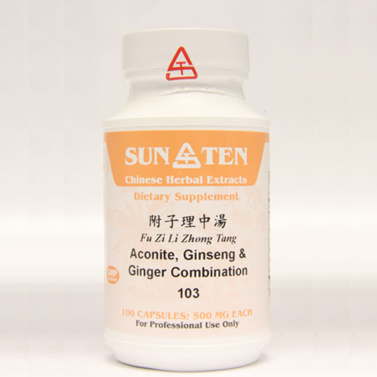 Picture of Fu Zi Li Zhong Tang Sun Ten Capsules 100's                  