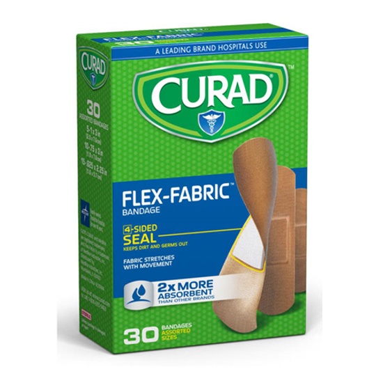 Picture of Curad Flex Fabric Adhesive Bandages 30 Ct Assorted          