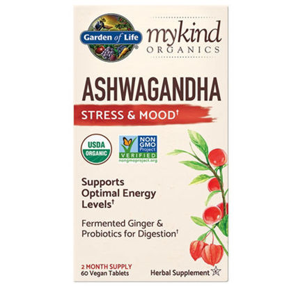 Picture of mykind Organics Ashwagandha 60 tabs by Garden of Life       