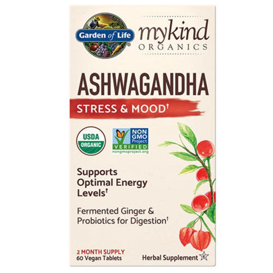 Picture of mykind Organics Ashwagandha 60 tabs by Garden of Life