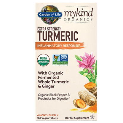 Picture of mykind Organics Extra Strength Turmeric 120 tabs by GoL     