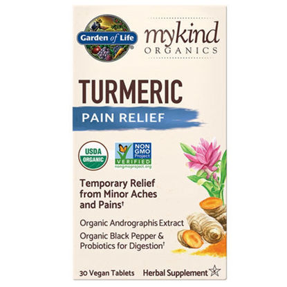 Picture of mykind Organics Turmeric Pain Relief 30 tabs by GoL