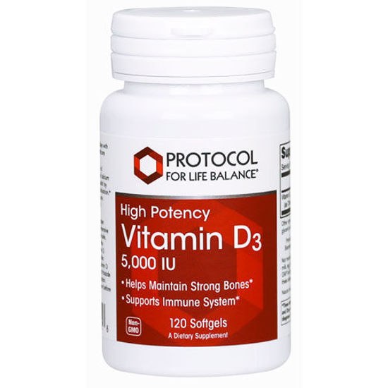 Picture of Vitamin D3 (5000 iu) 120 softgels by Protocol